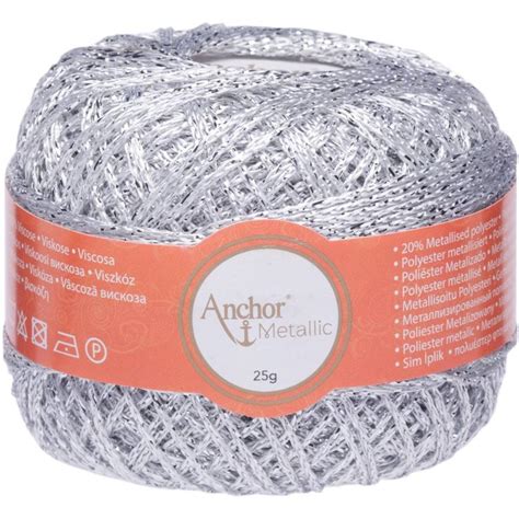 silver metallic yarn fabrics|anchor artiste metallic silver.